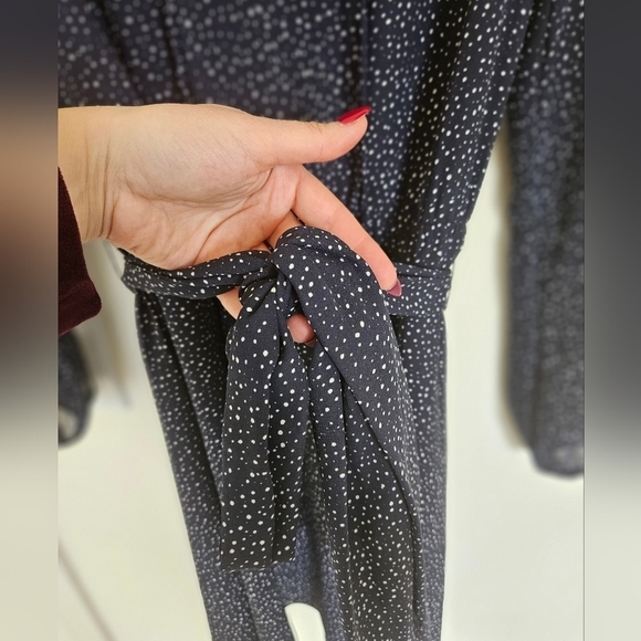 Loft Navy and White Speckled Cinch Waist Dress - Picture 4 of 12